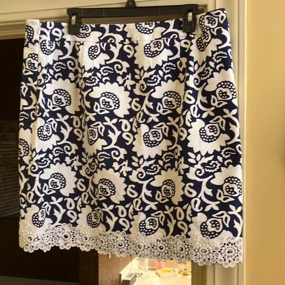 Skirt, Talbots, size 14.  Rests on your hips.  Skirt length is 21”.